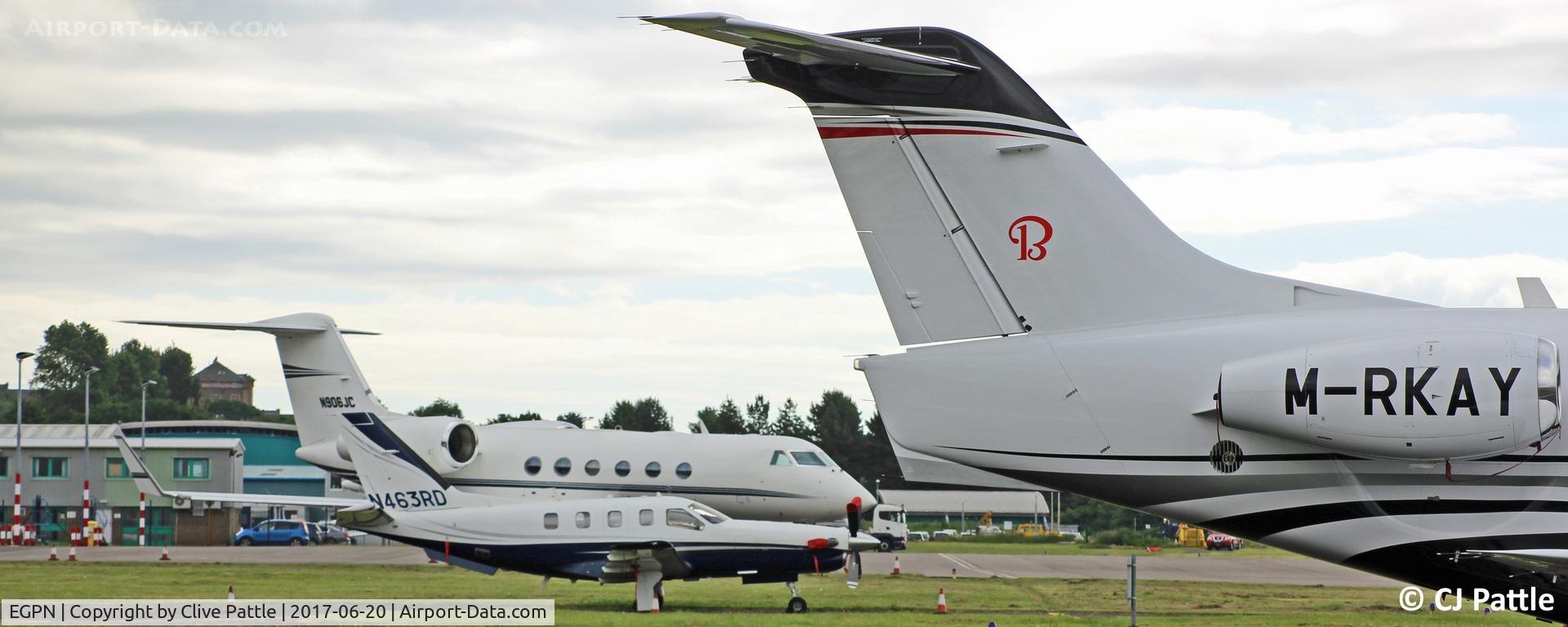 Dundee Airport, Dundee, Scotland United Kingdom (EGPN) - Dundee continues to attract a variety of visiting Bizjets and GA traffic - Apron scene