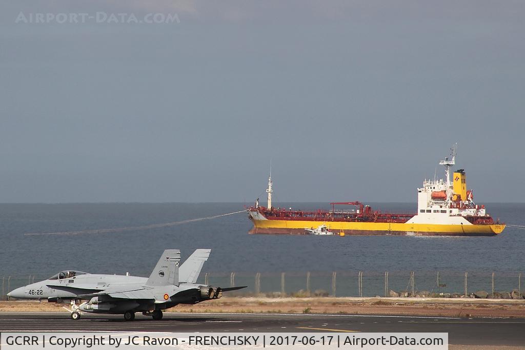Arrecife Airport (Lanzarote Airport), Arrecife Spain (GCRR) - 46-22 Spanish Air Force with FAYCAL chemical tanker