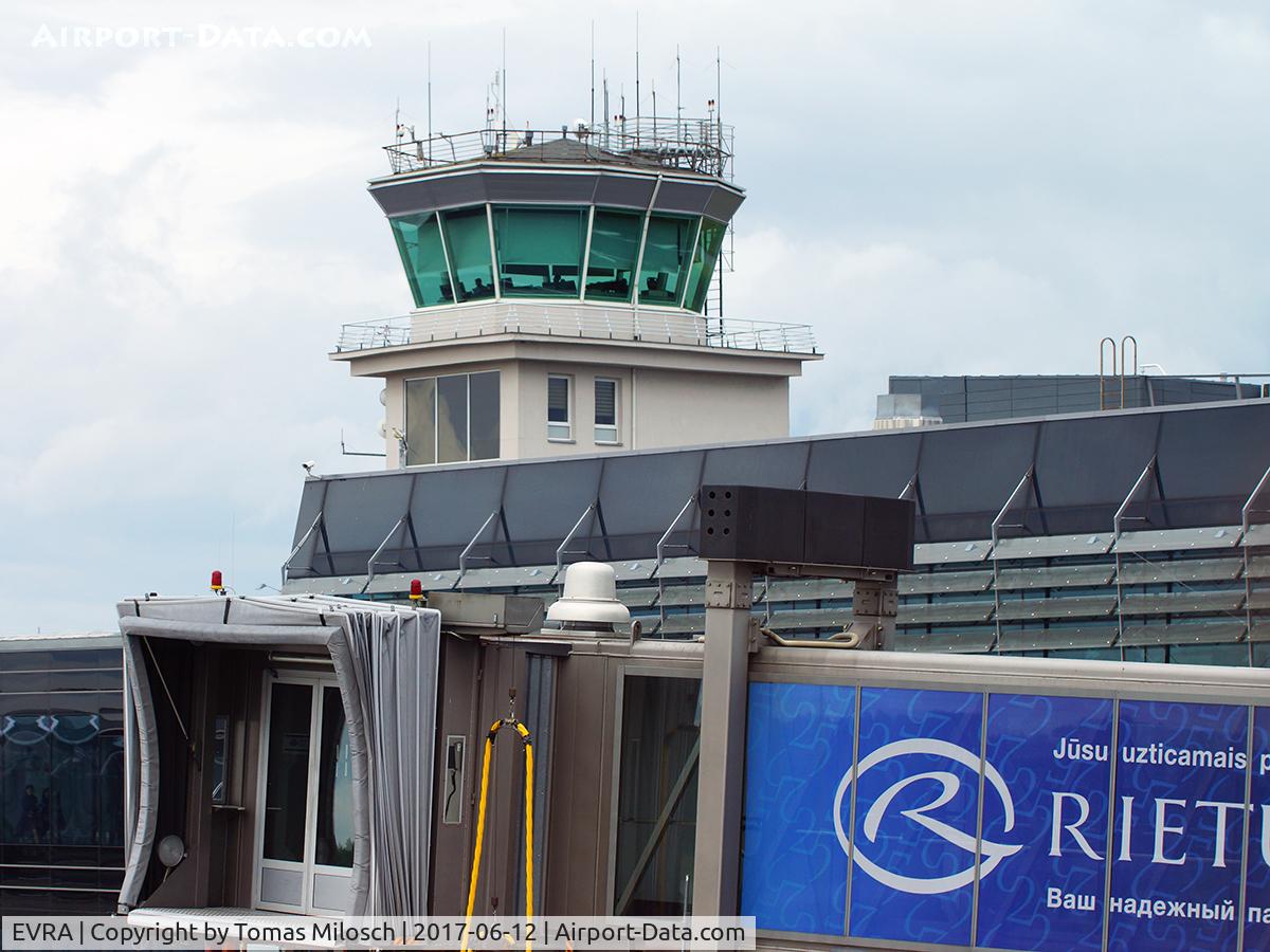 R?ga International Airport, R?ga Latvia (EVRA) - Riga airport tower, seen from Terminal B