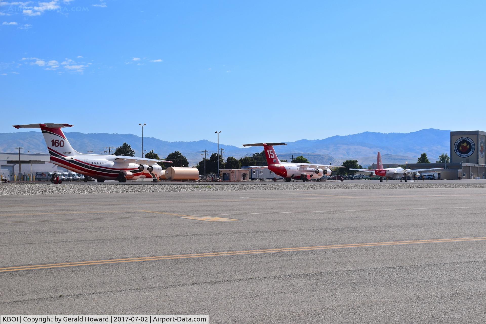 Boise Air Terminal/gowen Fld Airport (BOI) - Fire tankers on standby parked on there NIFC ramp.
