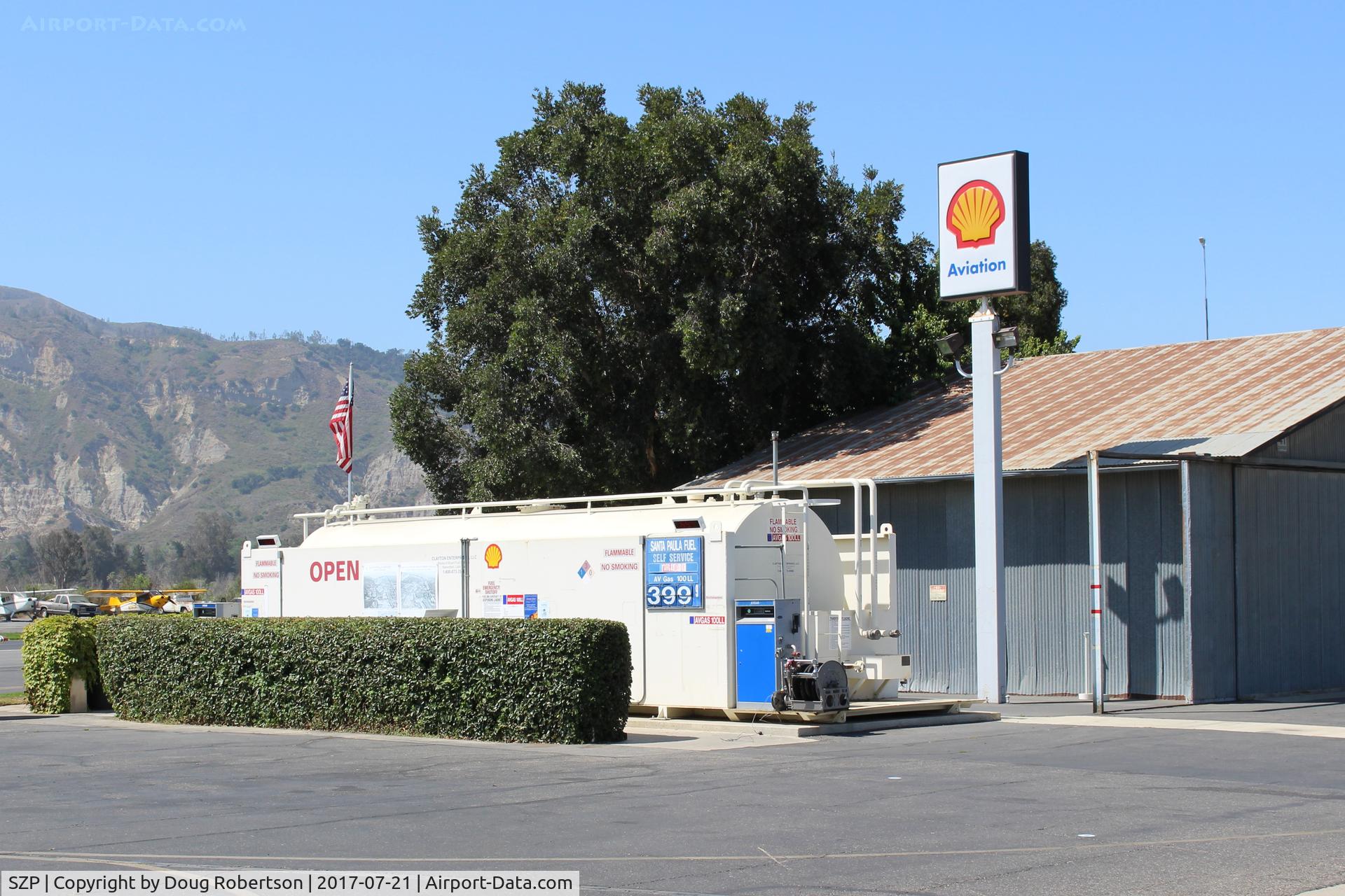 Santa Paula Airport (SZP) - Santa Paula Self-Serve SHELL 100LL Fuel Dock, location midfield North. Note price increase