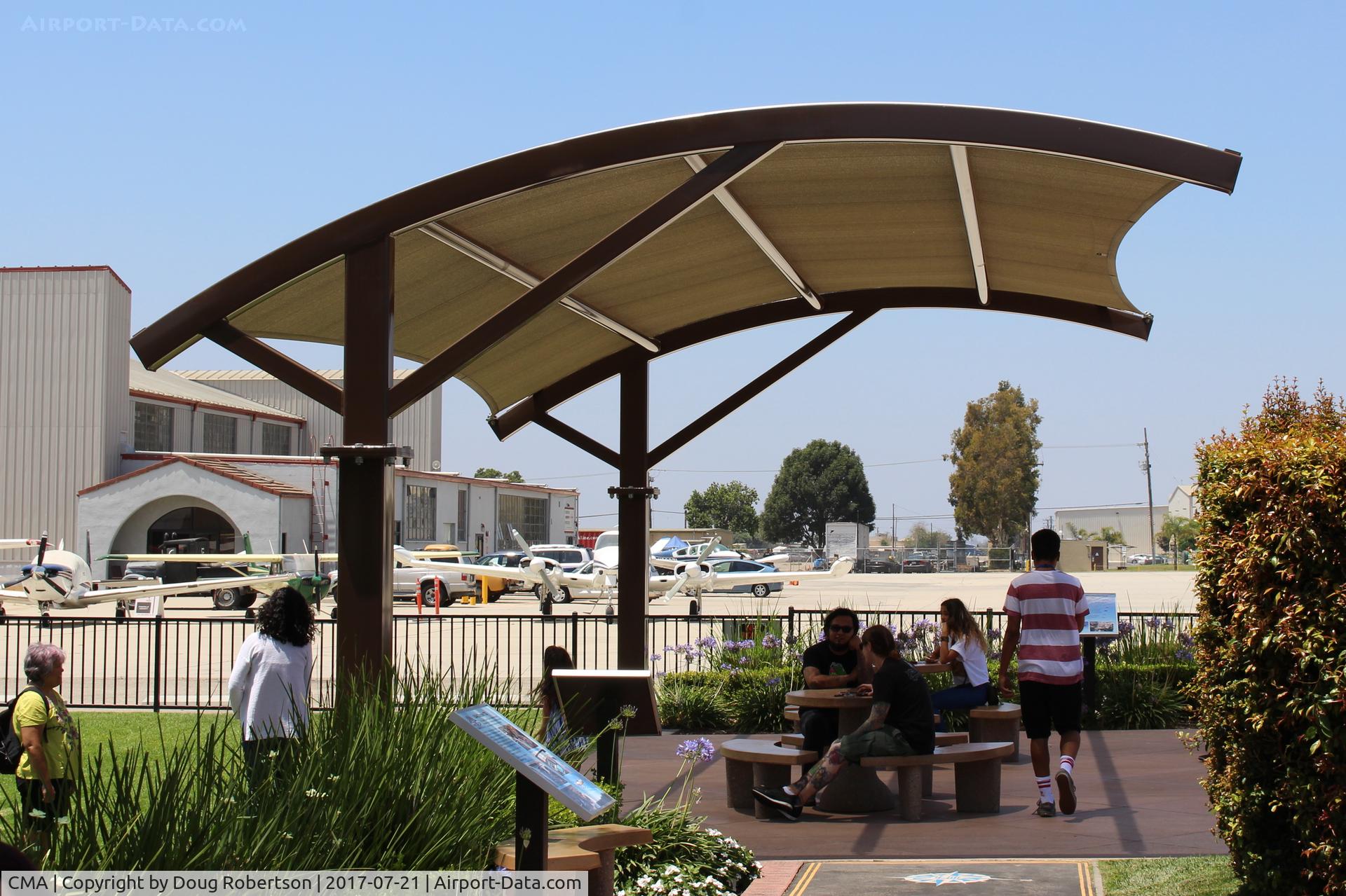 Camarillo Airport (CMA) - CMA AirPark Comfort Shade amenity recently added. This novel airpark ideal for aircraft photography. Location: outside Waypoint Cafe with bypass entrance on your left. You need not walk through the cafe, either direction, if only going to/from the AirPark