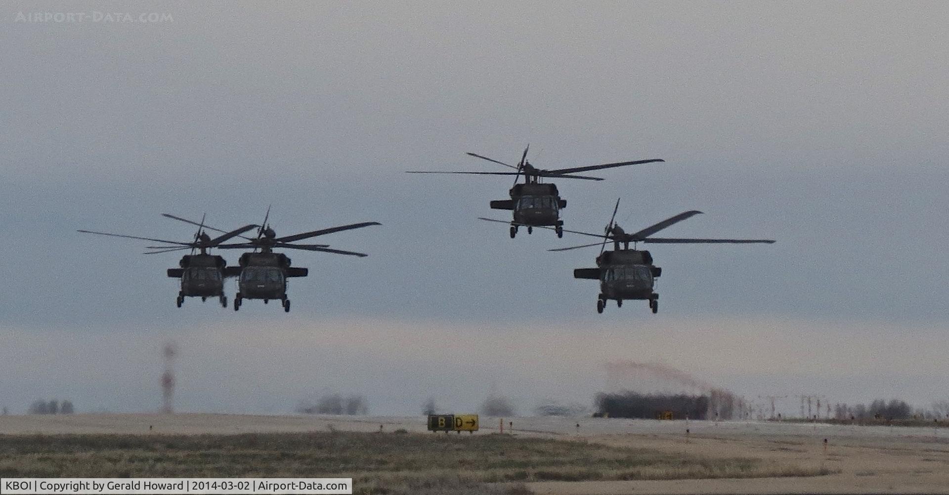 Boise Air Terminal/gowen Fld Airport (BOI) - UH-60s from the 1-183rd AVN BN, Idaho Army National Guard departing Bravo.
