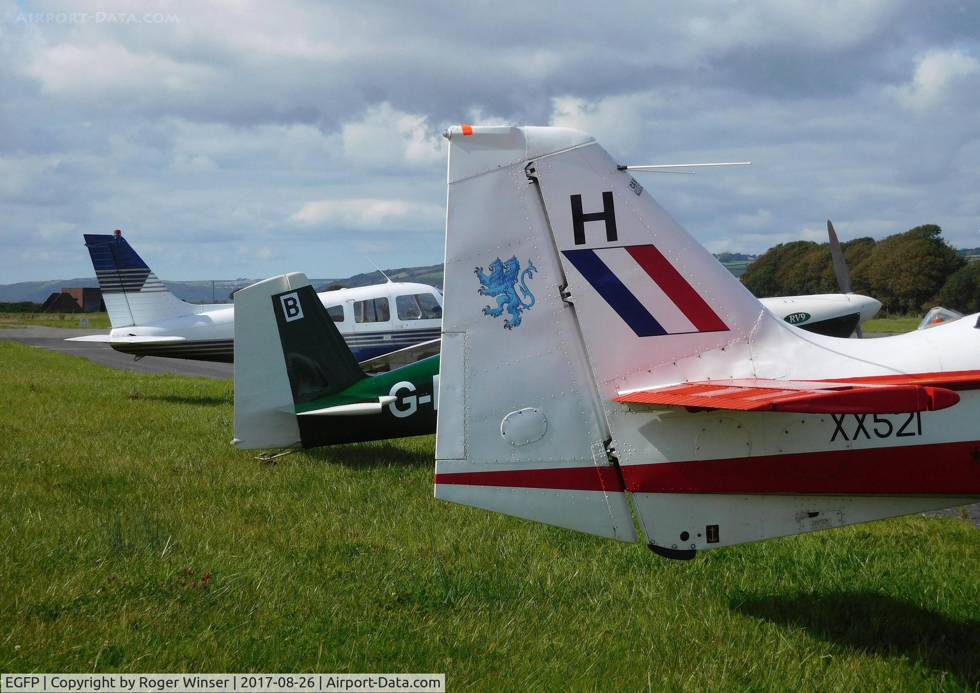 Pembrey Airport, Pembrey, Wales United Kingdom (EGFP) - Visiting aircraft at the airport.
