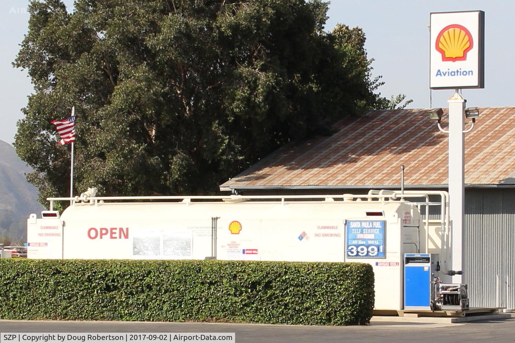 Santa Paula Airport (SZP) - Santa Paula Self-Serve SHELL 100LL, location: midfield North. No price change. 