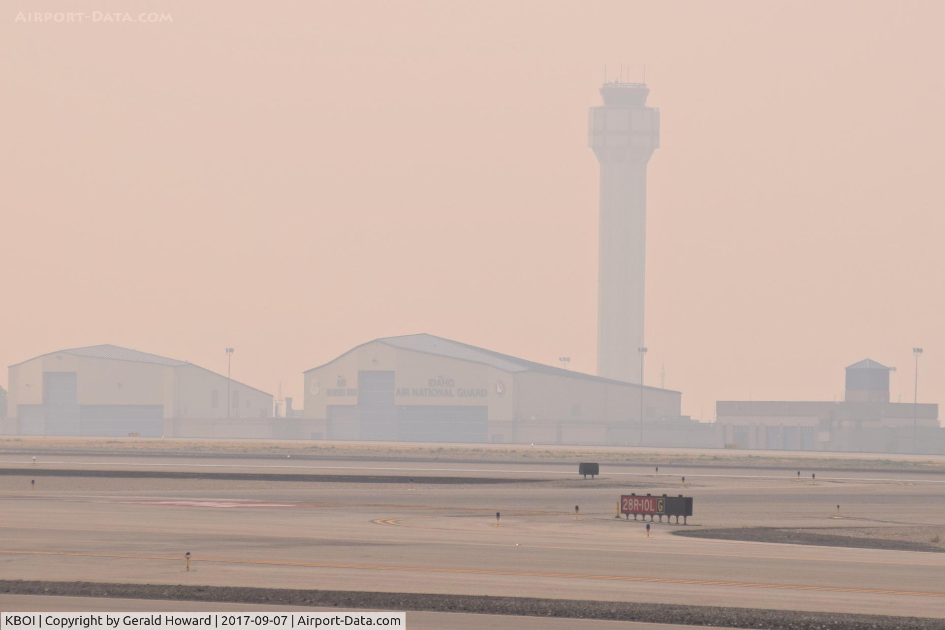 Boise Air Terminal/gowen Fld Airport (BOI) - Summer IFR day at BOI. 1 and 3/4 miles visibility, smoke. Lots of fires around.
