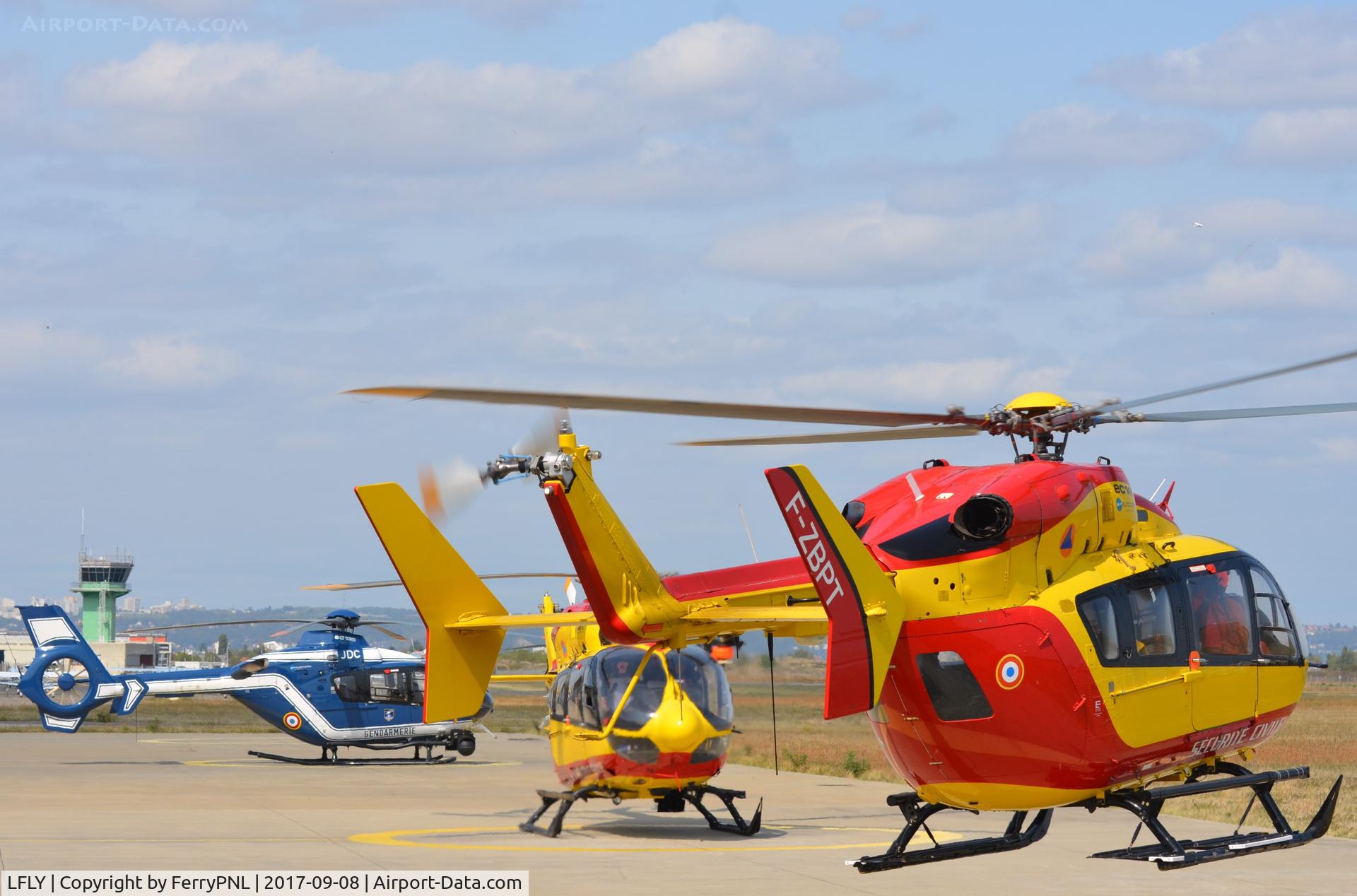 Lyon Bron Airport, Lyon France (LFLY) - Lyon Bron helicopter corner where police and rescue services are located.