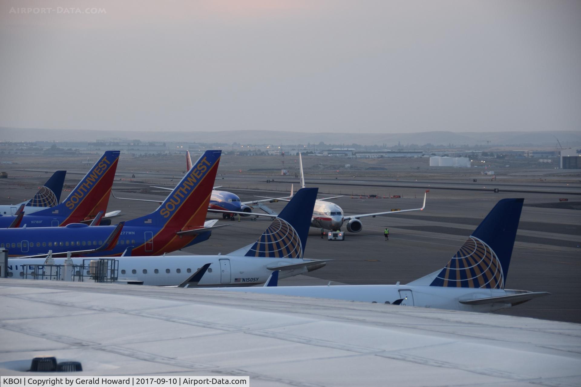 Boise Air Terminal/gowen Fld Airport (BOI) - Start of the morning flights on the south side of Concourse B.