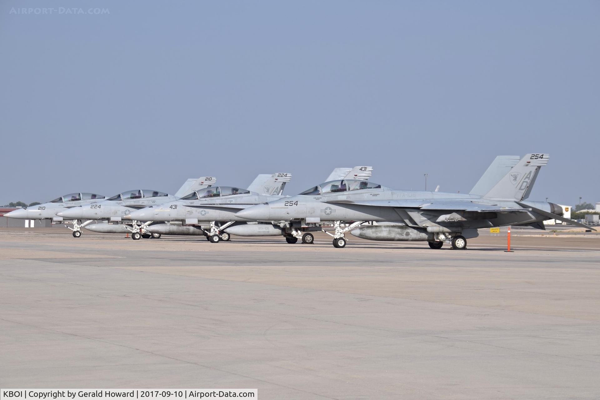 Boise Air Terminal/gowen Fld Airport (BOI) - Parked on the South GA ramp, F/A-18s from VFA-106 