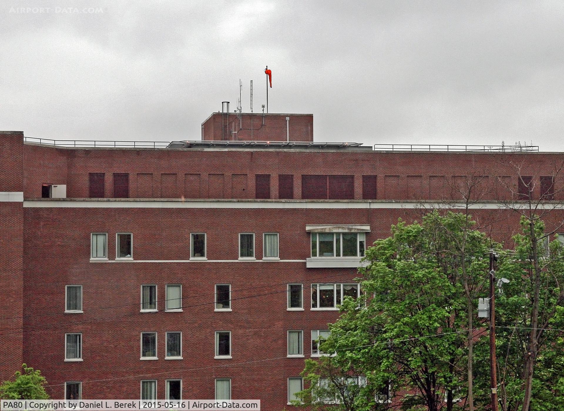 St Luke's Hospital Heliport (PA80) - Atop St. Luke's Hospital, at the western end of town.