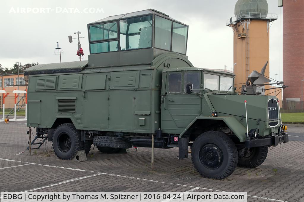 EDBG Airport - GWW/EDBG ( closed ) MAN truck ( 5 to gl ) used as a mobile tower
