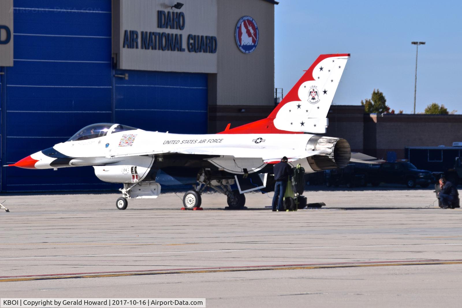 Boise Air Terminal/gowen Fld Airport (BOI) - Thunderbird #24 having an engine check.