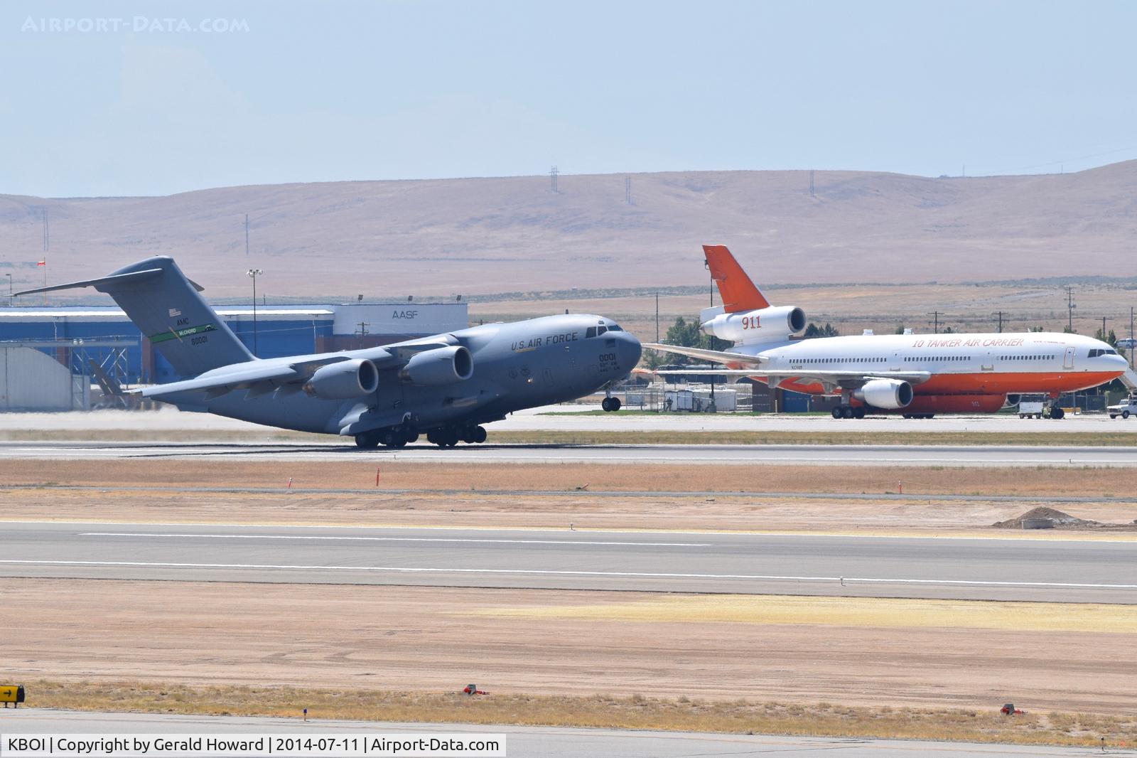 Boise Air Terminal/gowen Fld Airport (BOI) - C-17A departing RWY 28L.