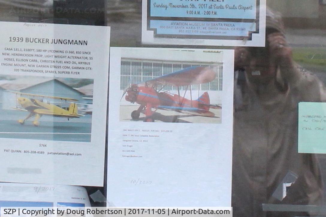 Santa Paula Airport (SZP) - Boeing Stearman FOR SALE. Posted at SZP Airport Office