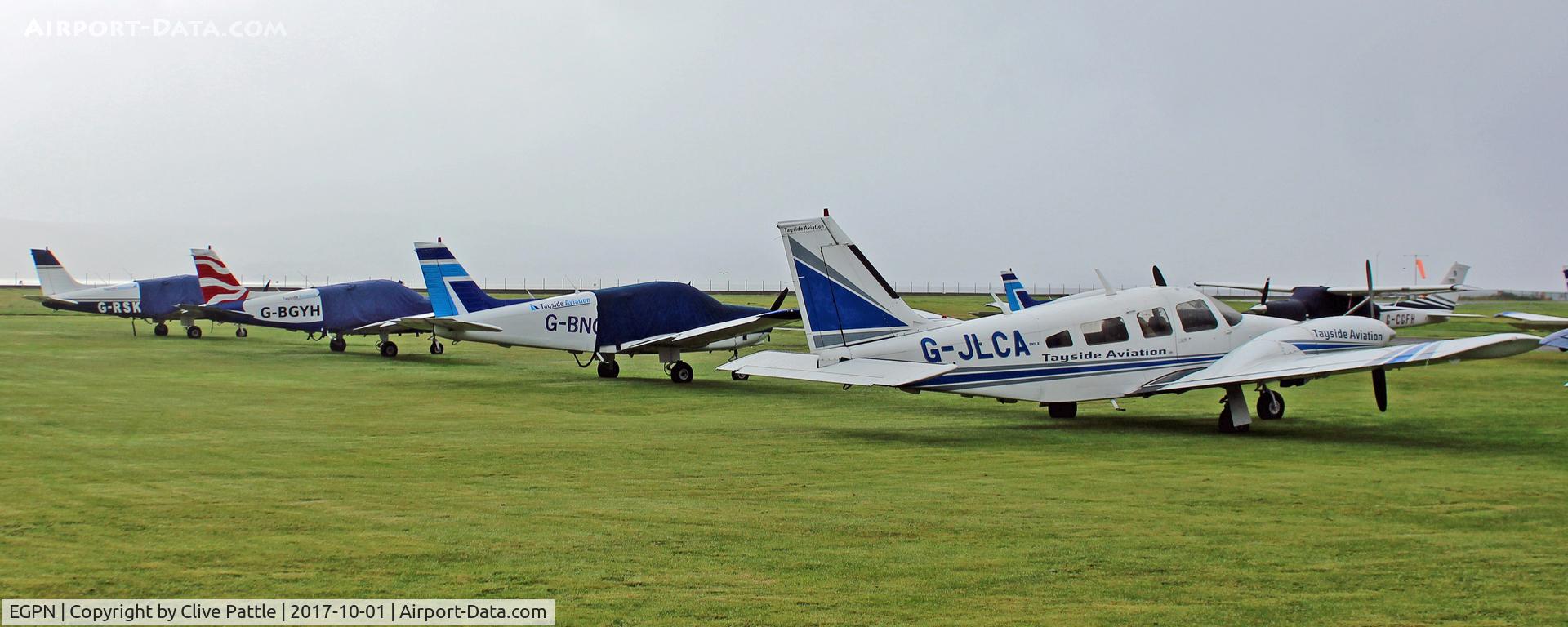 Dundee Airport, Dundee, Scotland United Kingdom (EGPN) - Dundee view - GA parking