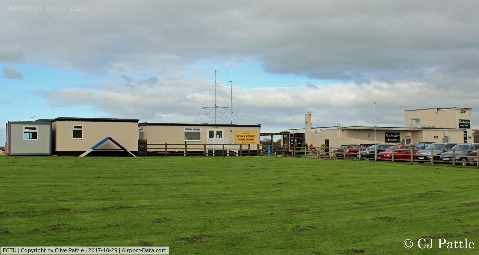 Dunkeswell Aerodrome Airport, Honiton, England United Kingdom (EGTU) - Main modern buildings at Dunkeswell with the Devon and Somerset Flying School on the left and the Restaurant/Clubrooms on the right. 