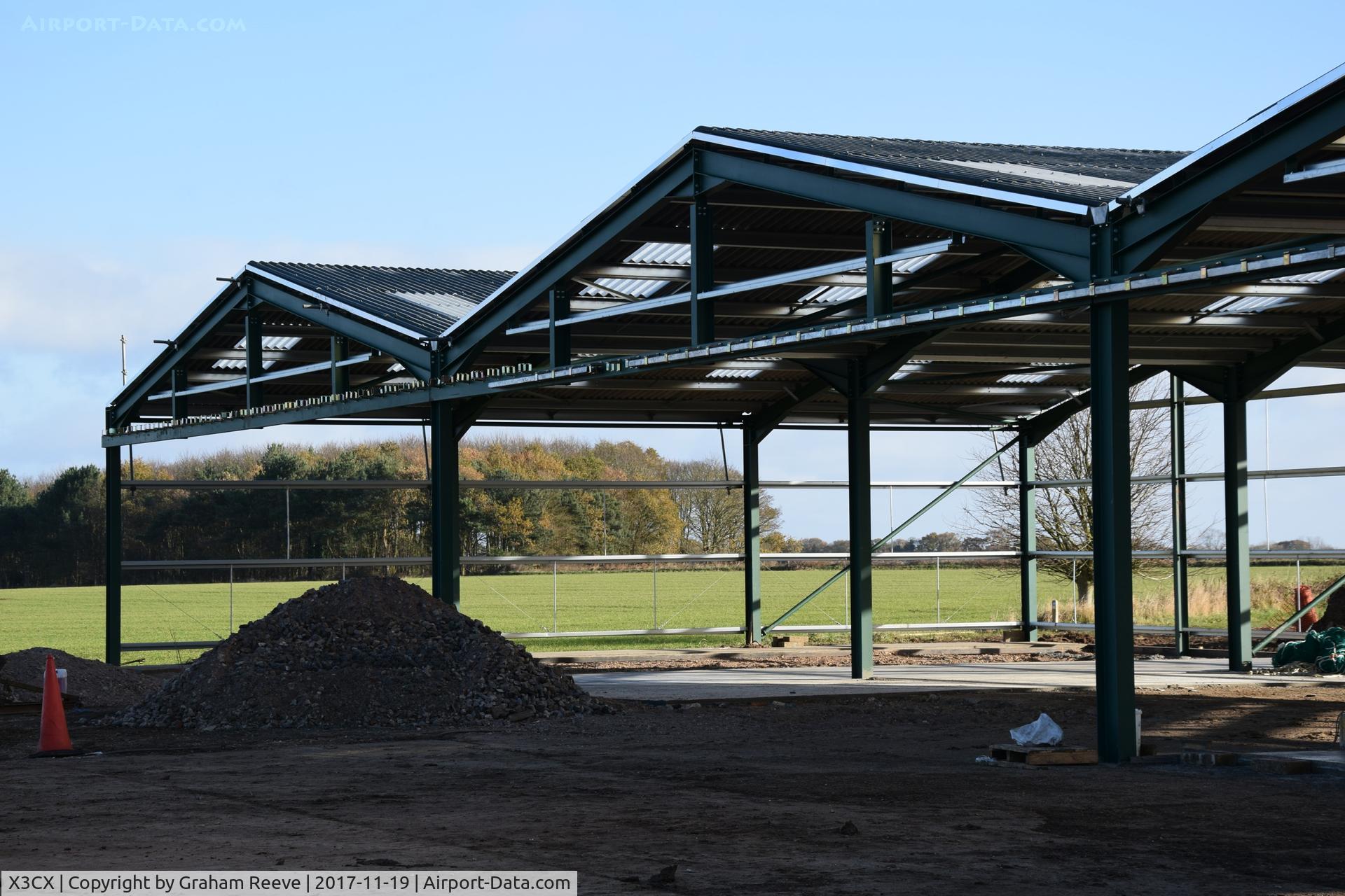 X3CX Airport - The new hangar under construction at Northrepps.