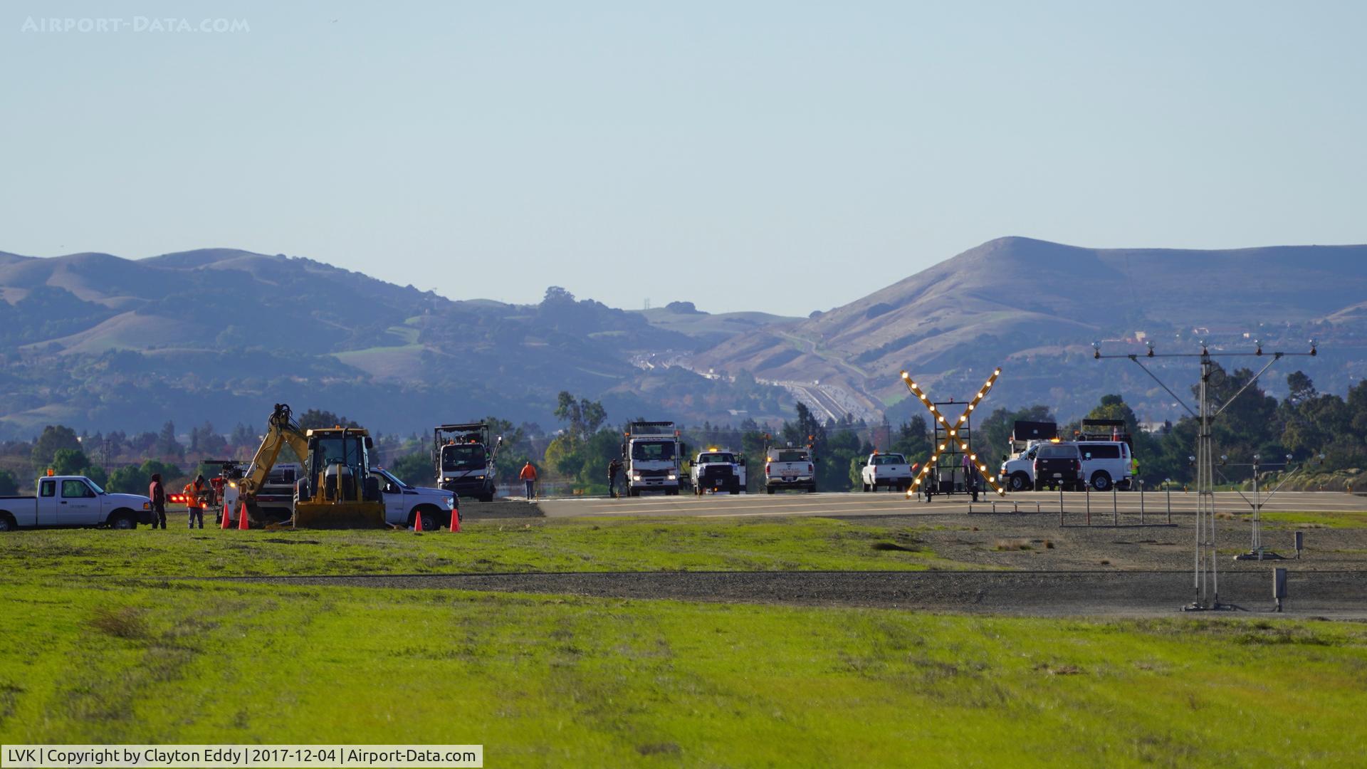 Livermore Municipal Airport (LVK) - Livermore Airport runway 25R getting some maintenance. 2017.
