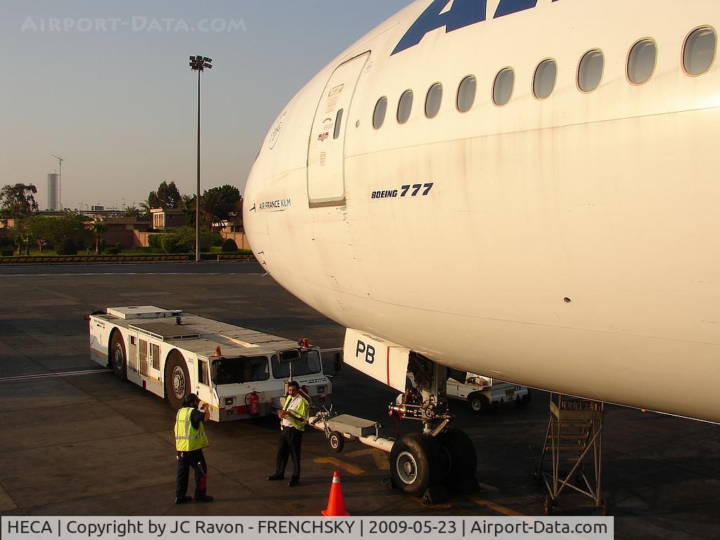 Cairo International Airport, Cairo Egypt (HECA) - parking 17 Air France 777 Papa Bravo to Paris CDG
