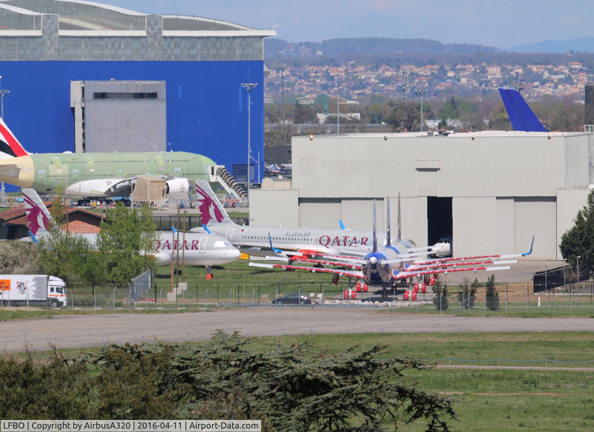 Toulouse Airport, Blagnac Airport France (LFBO) - Line up of stored A320 Neos awating engines and delivery to Qatar Airways (since cancelled) and Indigo