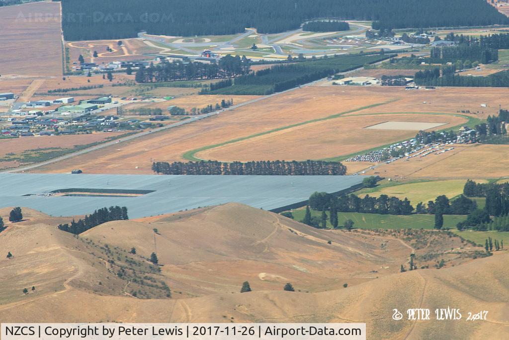Cromwell Racecourse Aerodrome Airport, Cromwell New Zealand (NZCS) - Cromwell racecourse is hidden away on the eastern side of the racecourse track. Viewed here from the north-west at 3000'AMSL