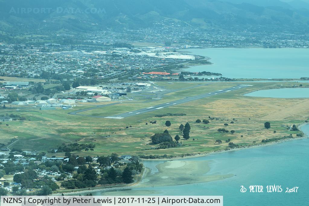 Nelson Airport, Nelson New Zealand (NZNS) - Viewed from the east, after departing RW02