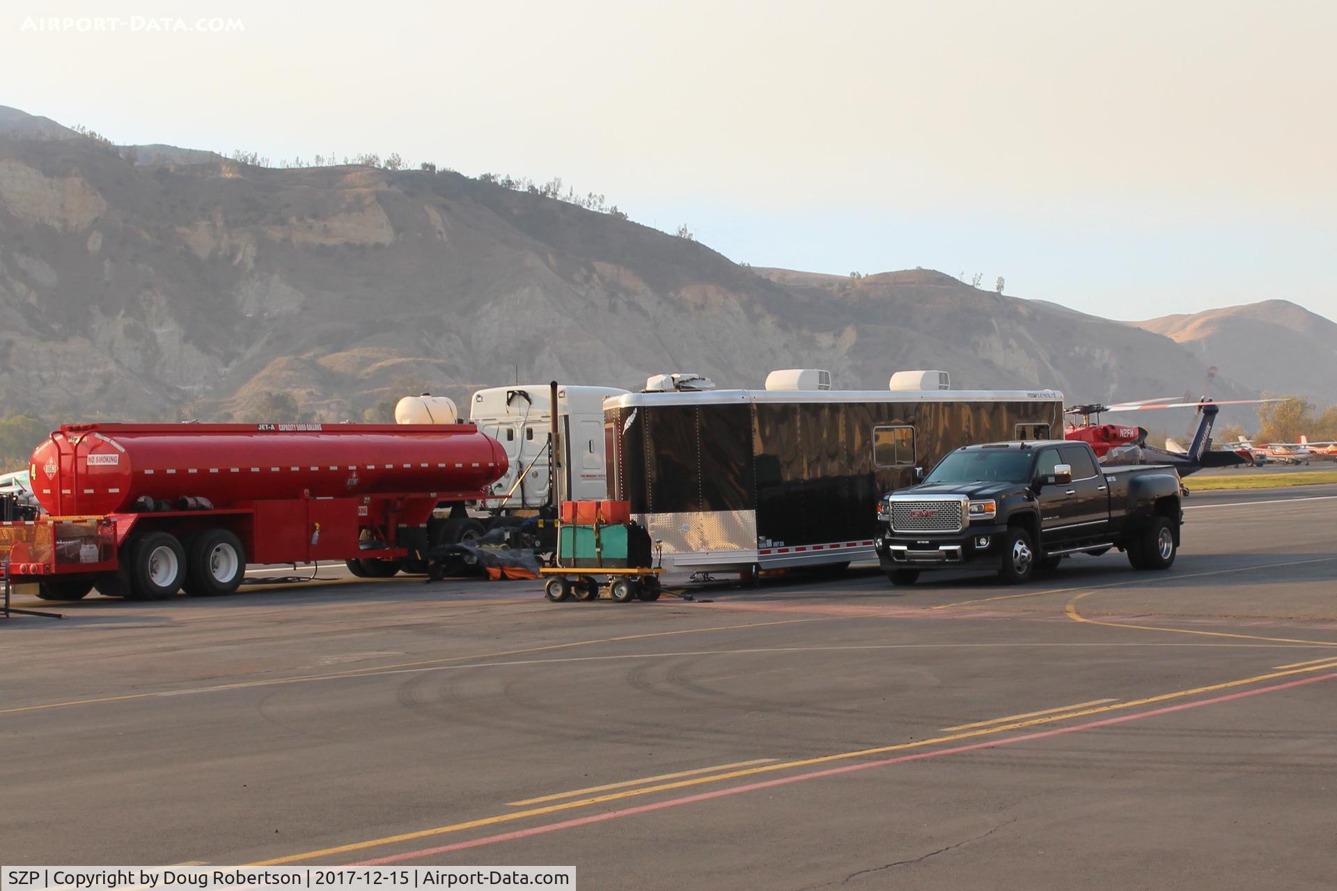 Santa Paula Airport (SZP) - More vehicles, gear in support of the Thomas Fire suppression from SZP.