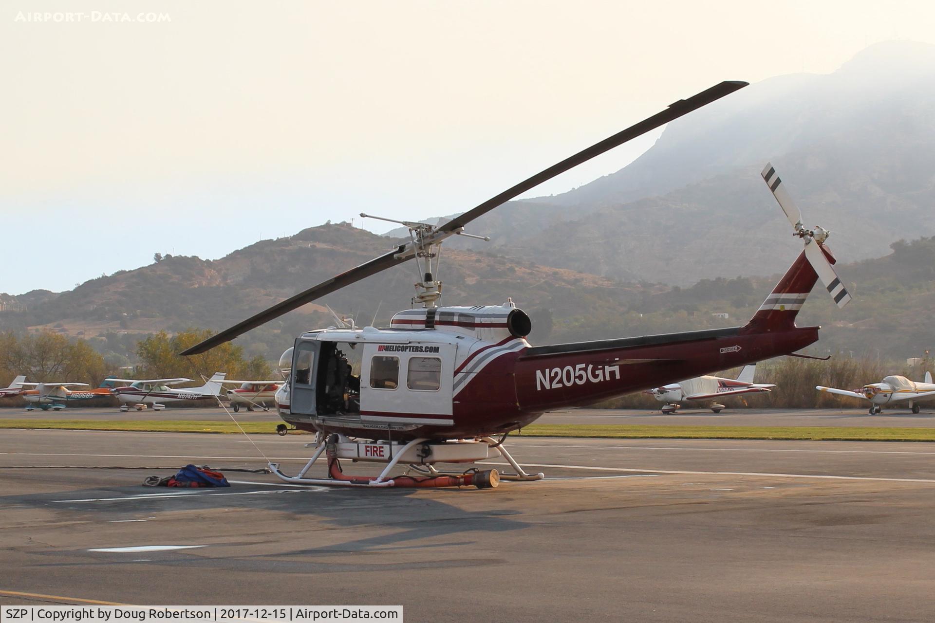 Santa Paula Airport (SZP) - N205GH 1965 Bell UH-1H IROQUOIS, Lycoming T53L-703 Turboshaft, Restricted class at SZP Fire Base
