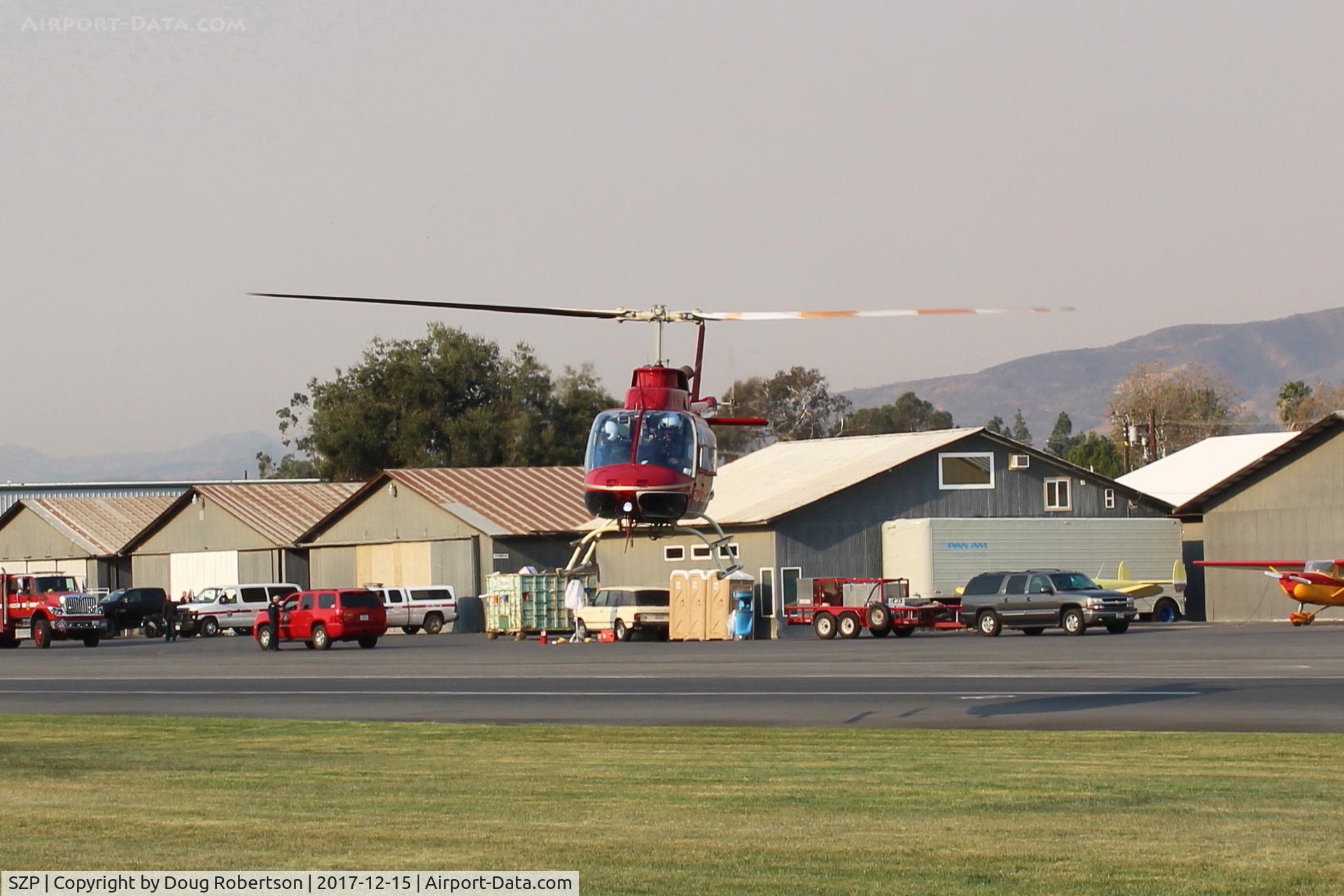 Santa Paula Airport (SZP) - N191SG 1984 Bell 206B JetRanger II, Allison VO-540 turboshaft 400 SHp, liftoff hover