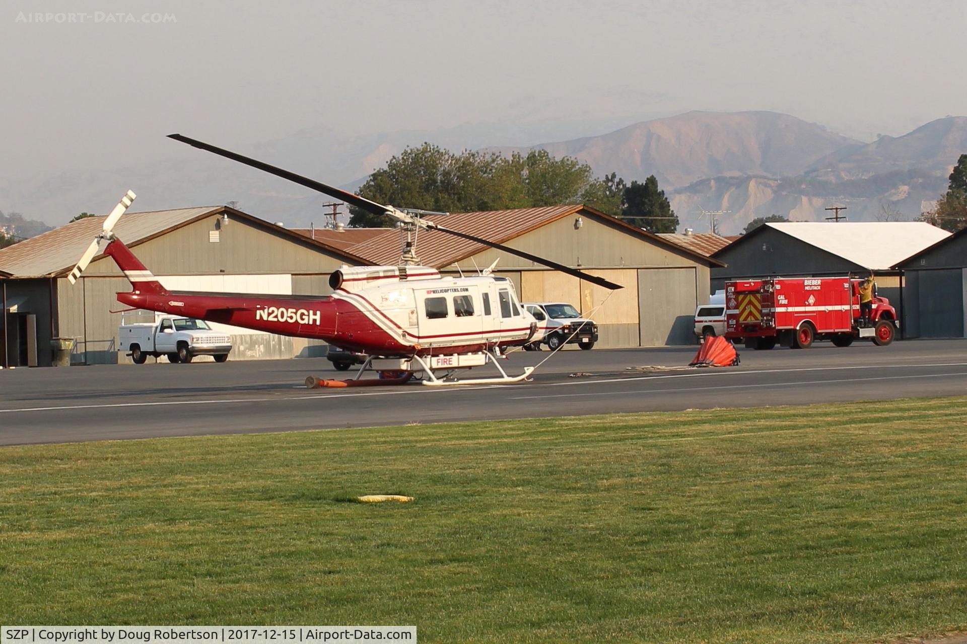 Santa Paula Airport (SZP) - N205GH 1965 Bell UH-1H IROQUOIS, Lycoming T53L-703 Turboshaft Firebomber, Restricted class