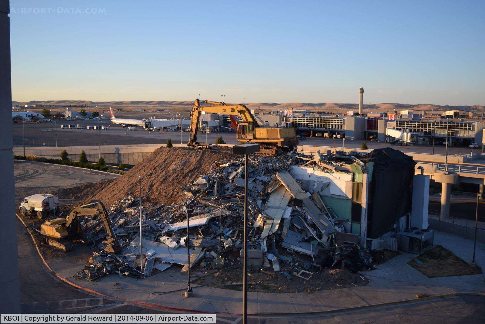 Boise Air Terminal/gowen Fld Airport (BOI) - Almost finished with old tower removal. Soon to be more parking spaces.