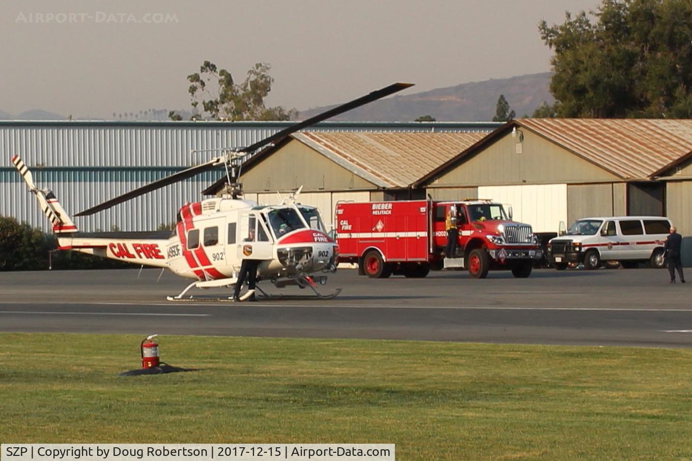 Santa Paula Airport (SZP) - N496DF 1969 Bell EH1H IROQUOIS Turboshaft (Cal Fire 902), USDA Forest Service at the Thomas Fire Base