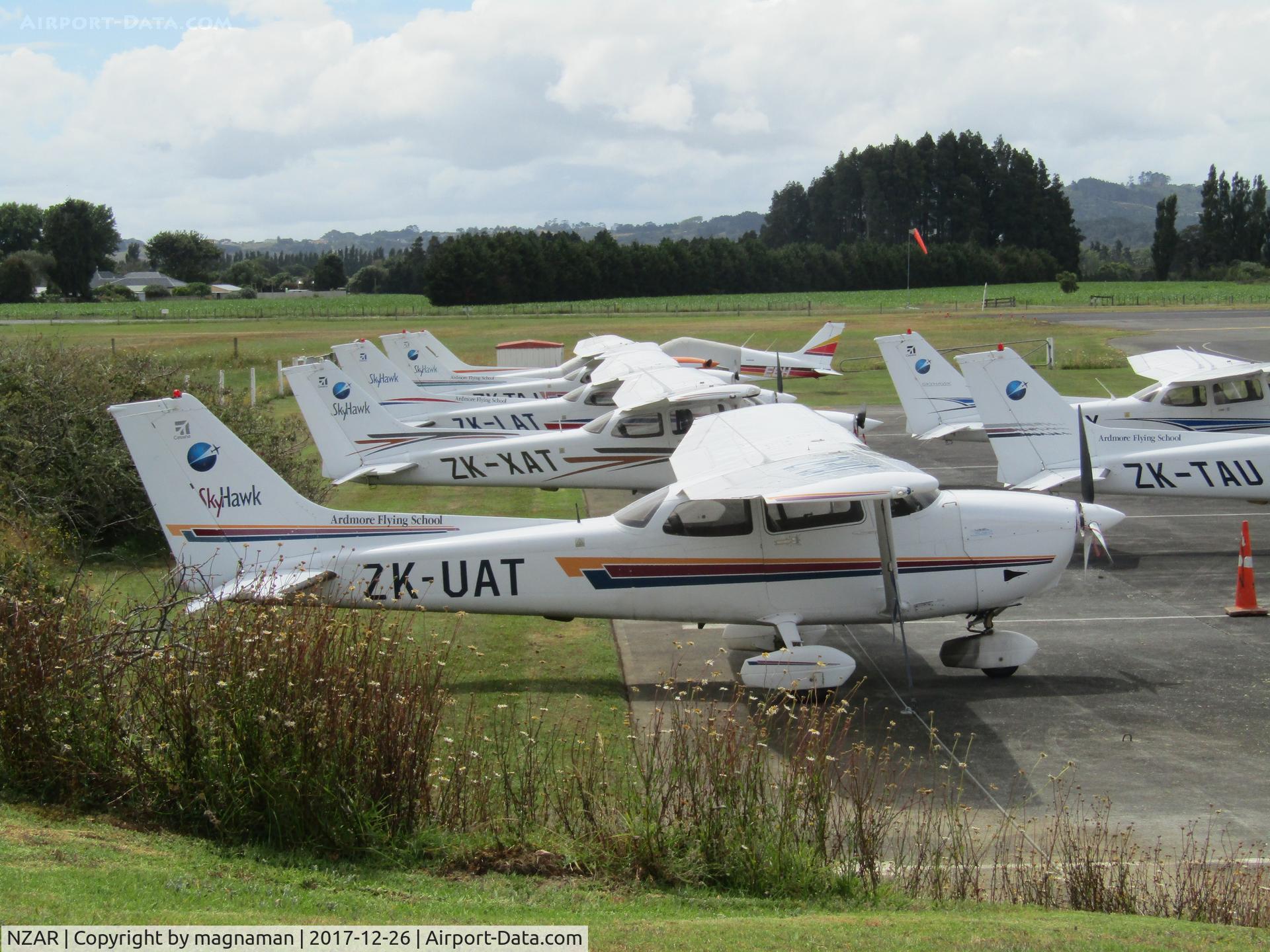Ardmore Airport, Auckland New Zealand (NZAR) - seven cessnas and a cherokee - that's just half of the ramp today
