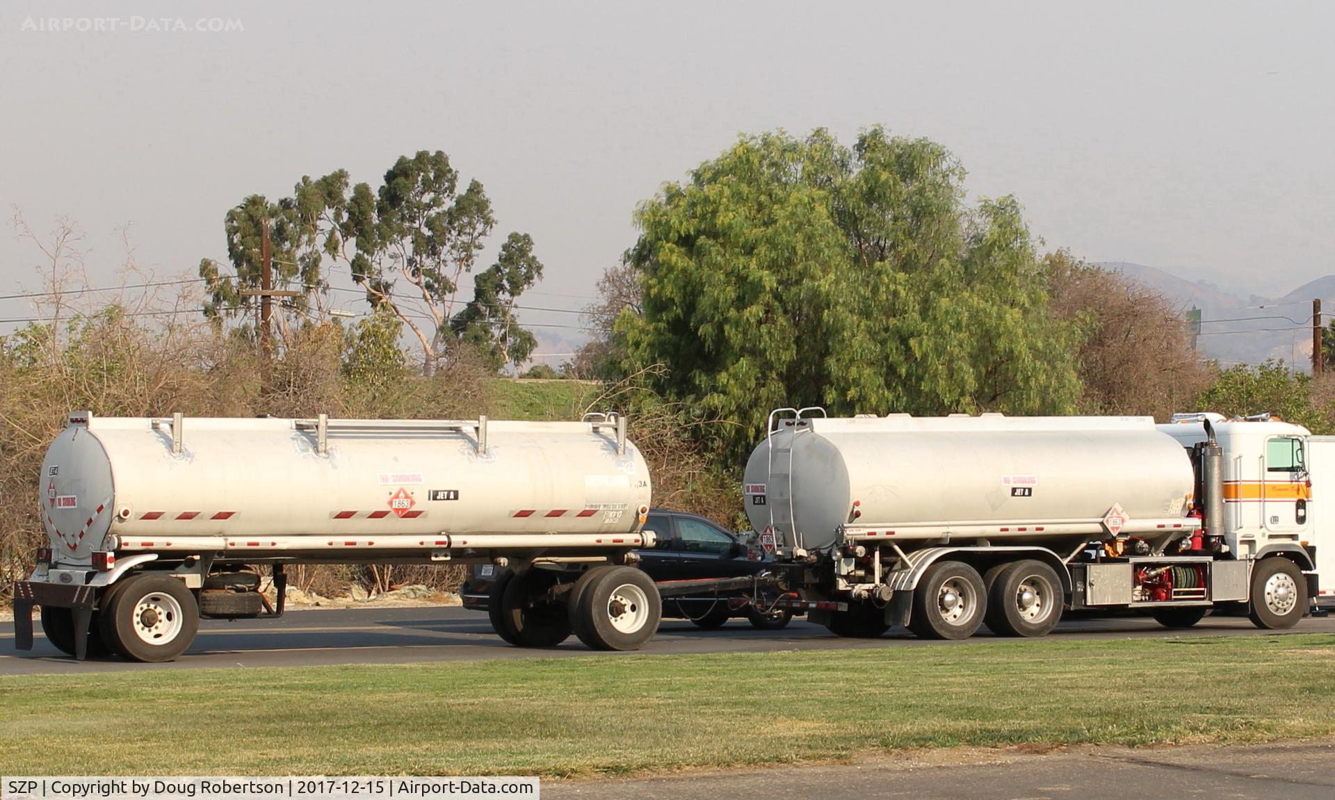 Santa Paula Airport (SZP) - Jet-A fuelers serving the Thomas Fire FireBombers at the SZP FireBase