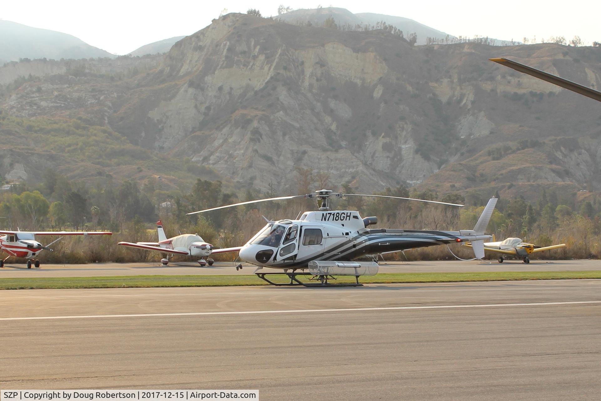 Santa Paula Airport (SZP) - N718GH 2001 Eurocopter ARRIEL, AS350 B3, Turbomecha ARRIEL 2B1 Turboshaft at SZP FireBase-The Thomas Fire.