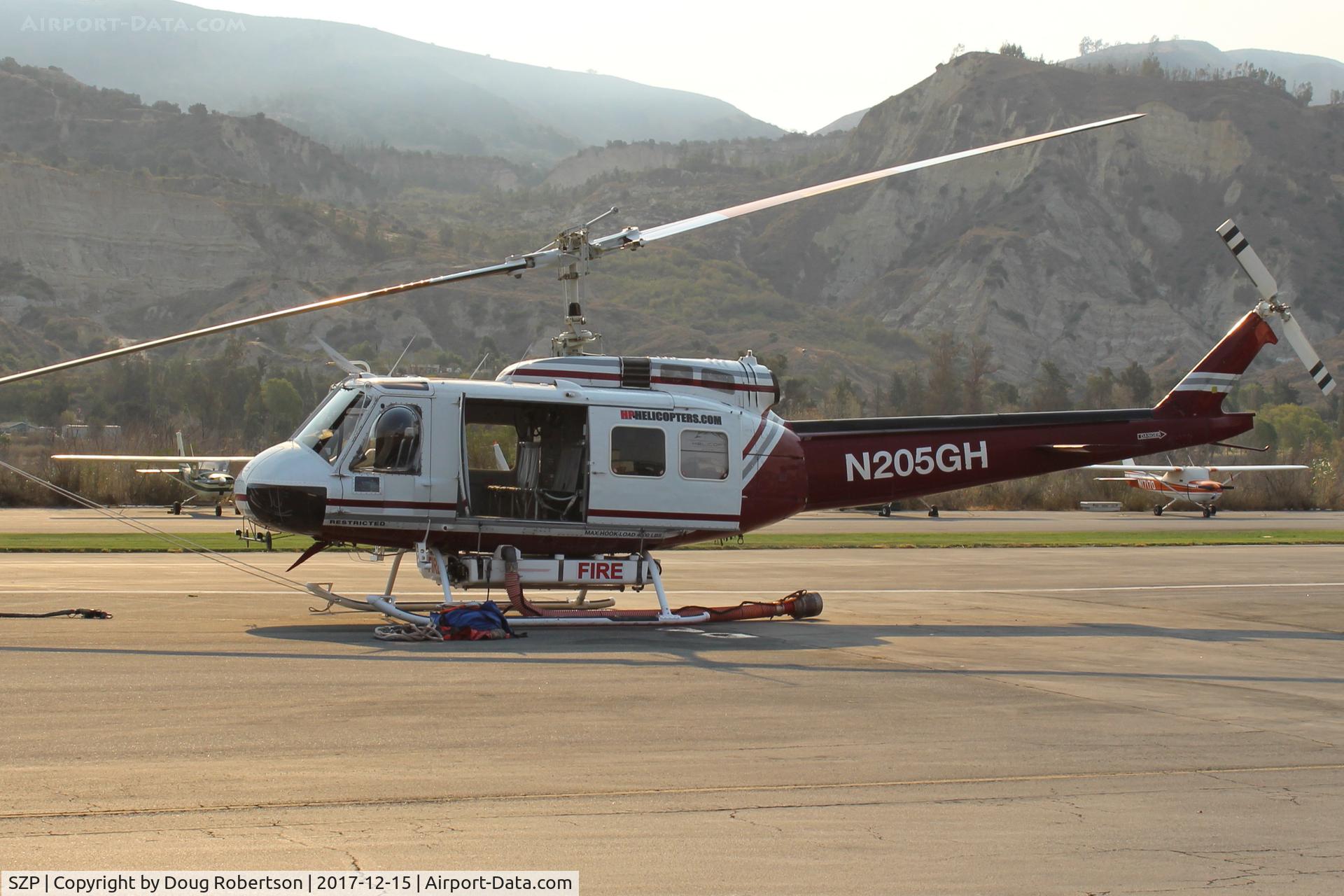 Santa Paula Airport (SZP) - N205GH 1965 Bell UH-1H IROQUOIS, Lycoming T53L703 TurboShaft FireBomber, landed 