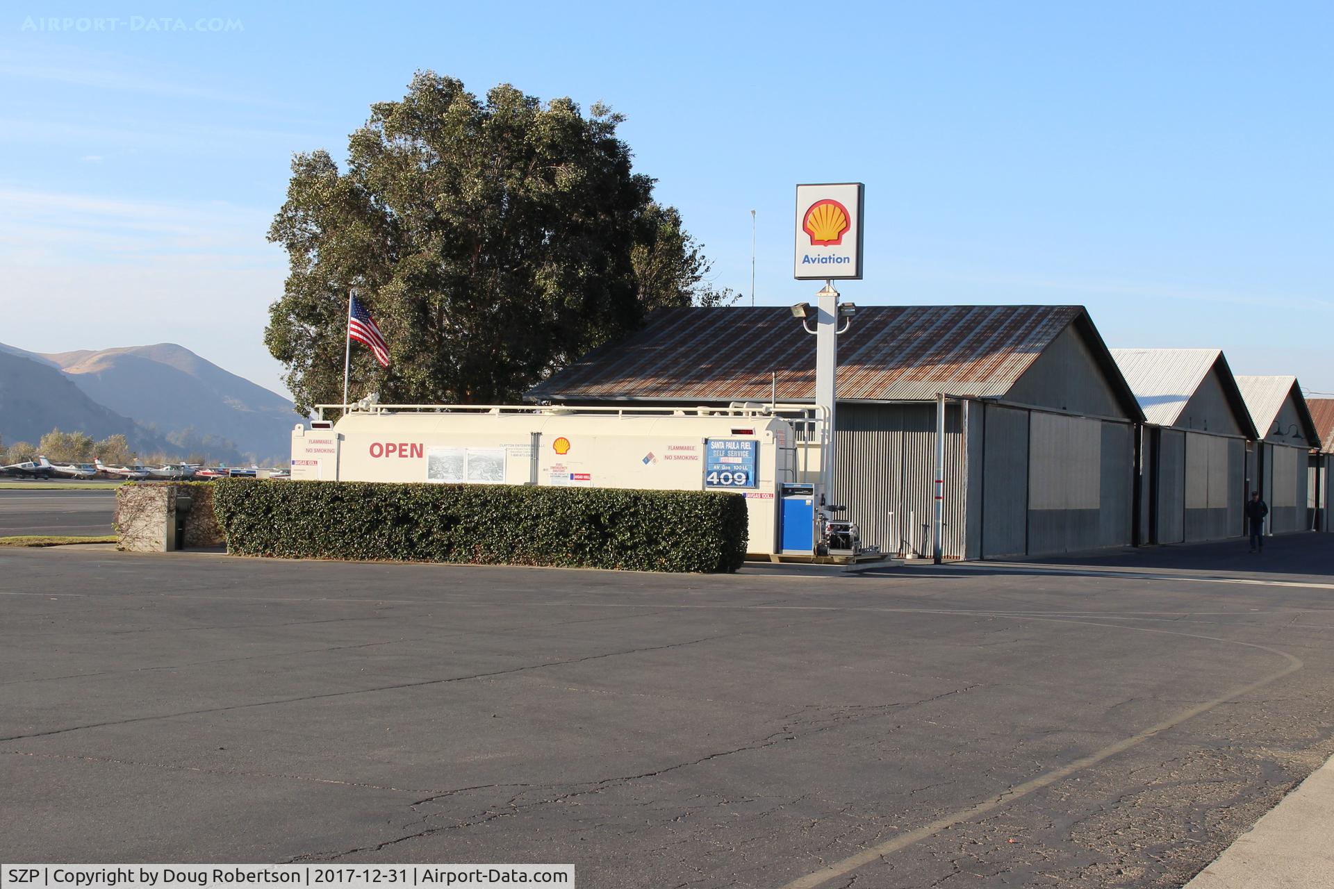 Santa Paula Airport (SZP) - Santa Paula self-serve SHELL 100LL Fuel Dock, note lower price