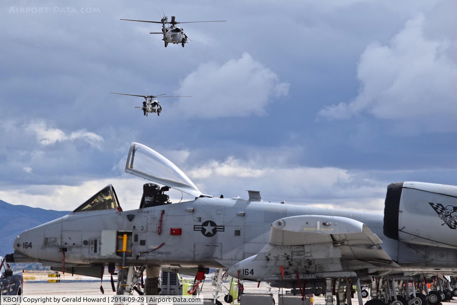 Boise Air Terminal/gowen Fld Airport (BOI) - Two HH-60Gs from the 66th RQS, Nellis AFB, NV departing BOI.