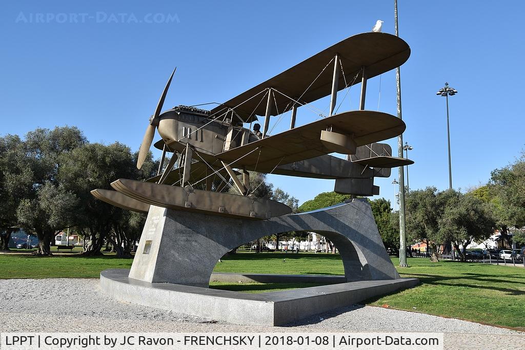 Portela Airport (Lisbon Airport), Portela, Loures (serves Lisbon) Portugal (LPPT) - Sacadura Cabral and Gago Coutinho Monument near Belem tower
