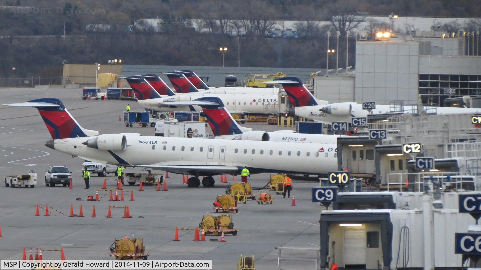 Minneapolis-st Paul Intl/wold-chamberlain Airport (MSP) - Delta aircraft parked at the C concourse.