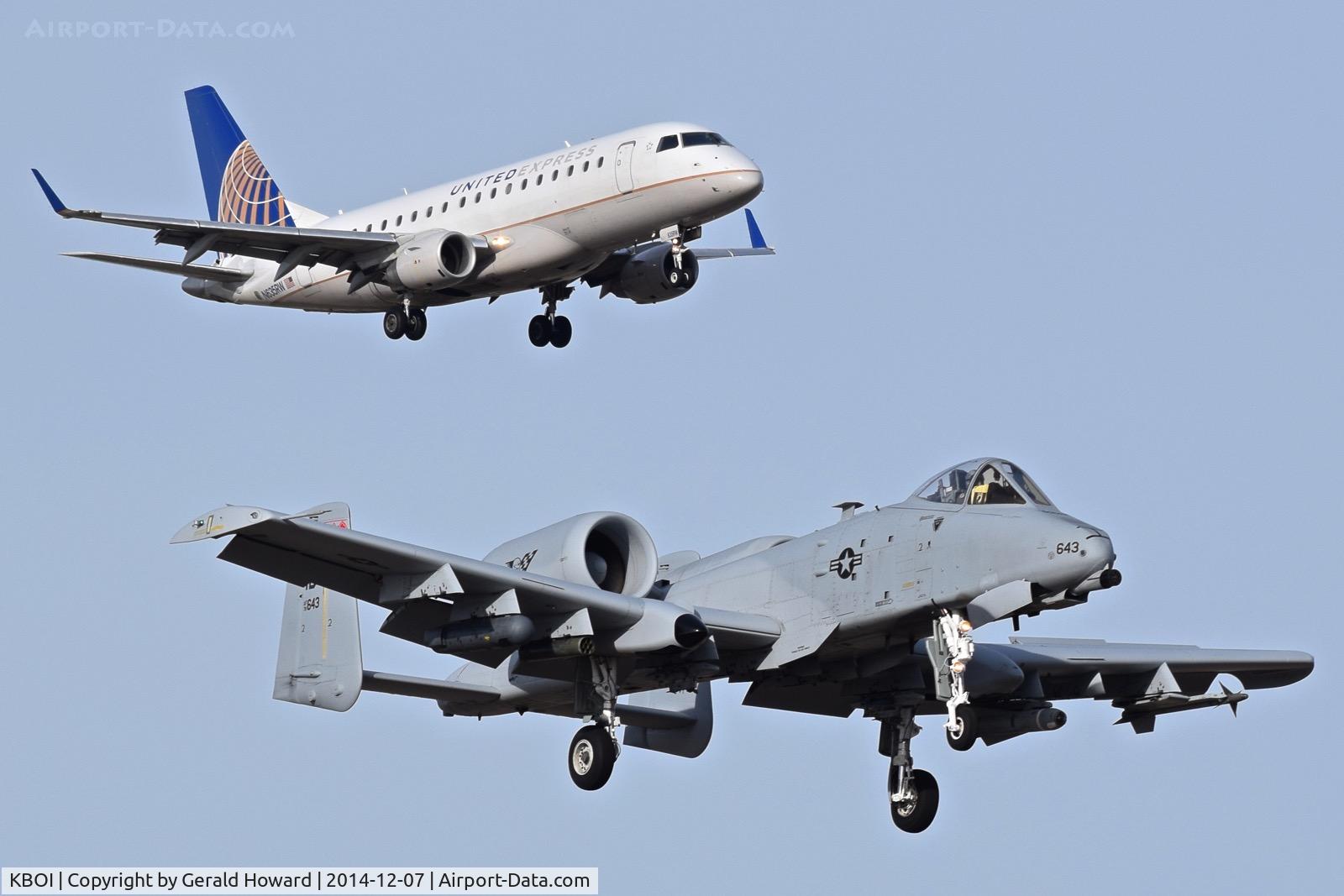 Boise Air Terminal/gowen Fld Airport (BOI) - The A-10C for RWY 10R. The United Express for 10L.