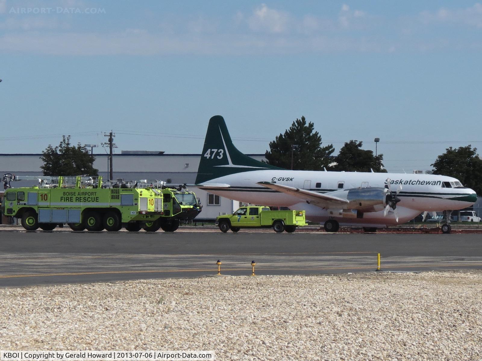 Boise Air Terminal/gowen Fld Airport (BOI) - ARFF Unit visiting a different kind of fire fighter.