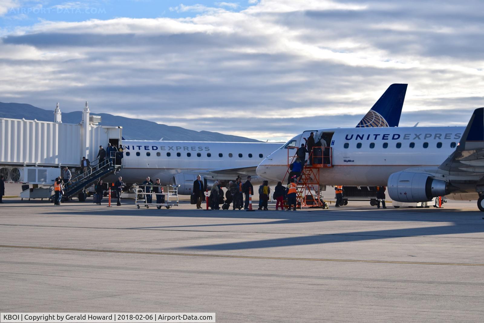 Boise Air Terminal/gowen Fld Airport (BOI) - Sometimes aircraft break. Passengers had to ground load from the terminal to another aircraft.