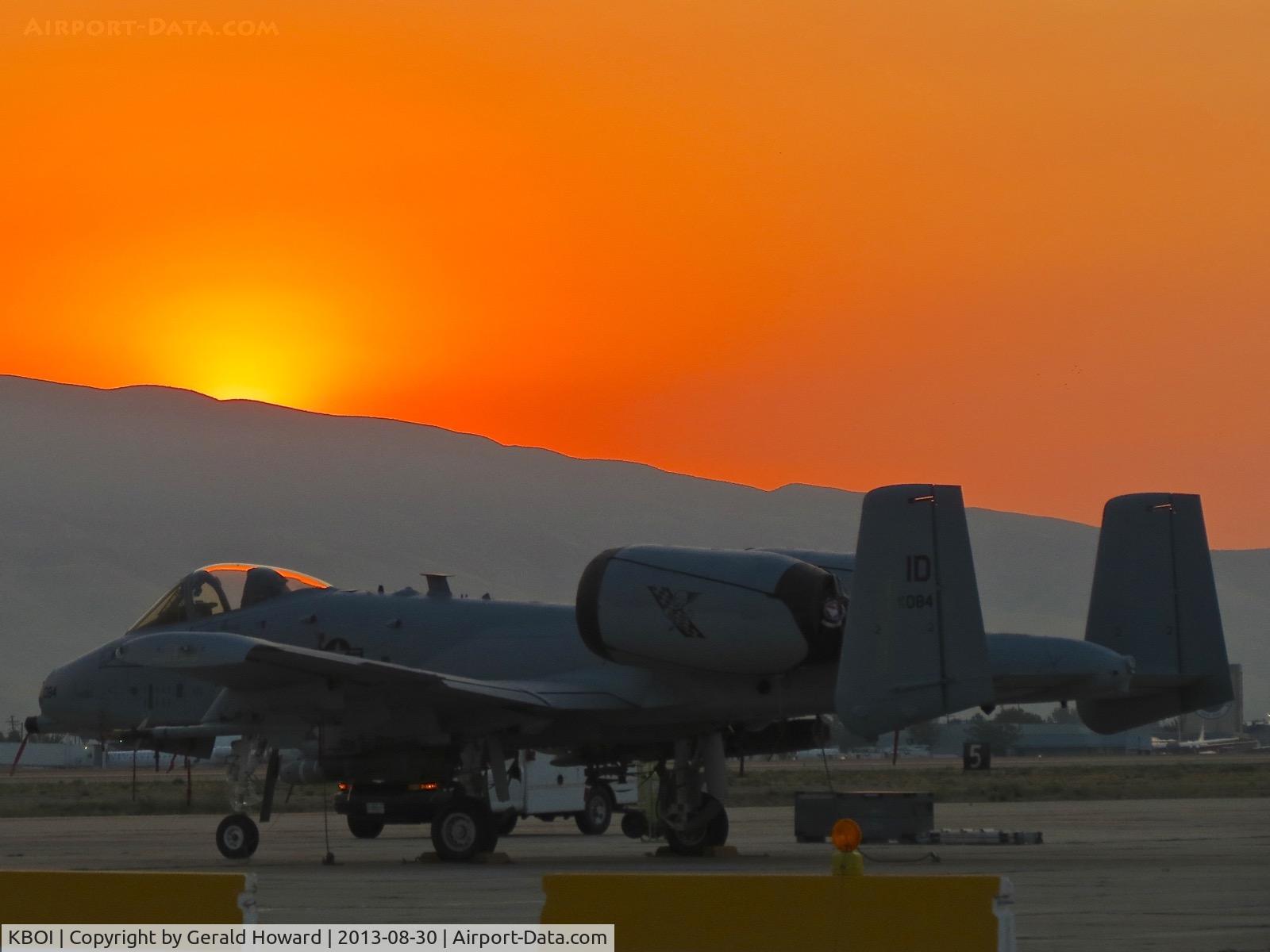 Boise Air Terminal/gowen Fld Airport (BOI) - Dawn over the Idaho ANG ramp. Smoke from the fires made every sun rise and sun set beautiful.