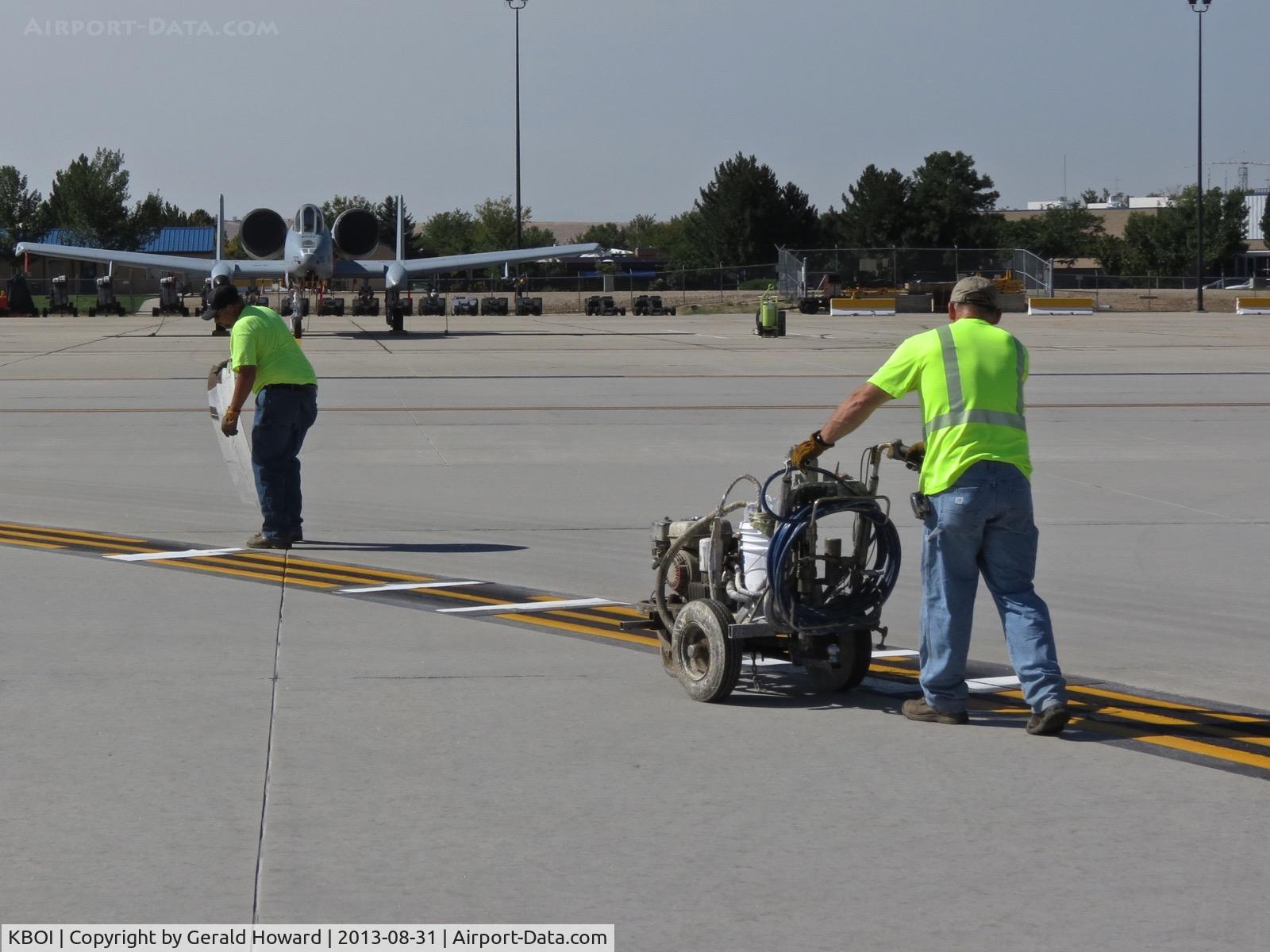 Boise Air Terminal/gowen Fld Airport (BOI) - Some painting is done by hand.