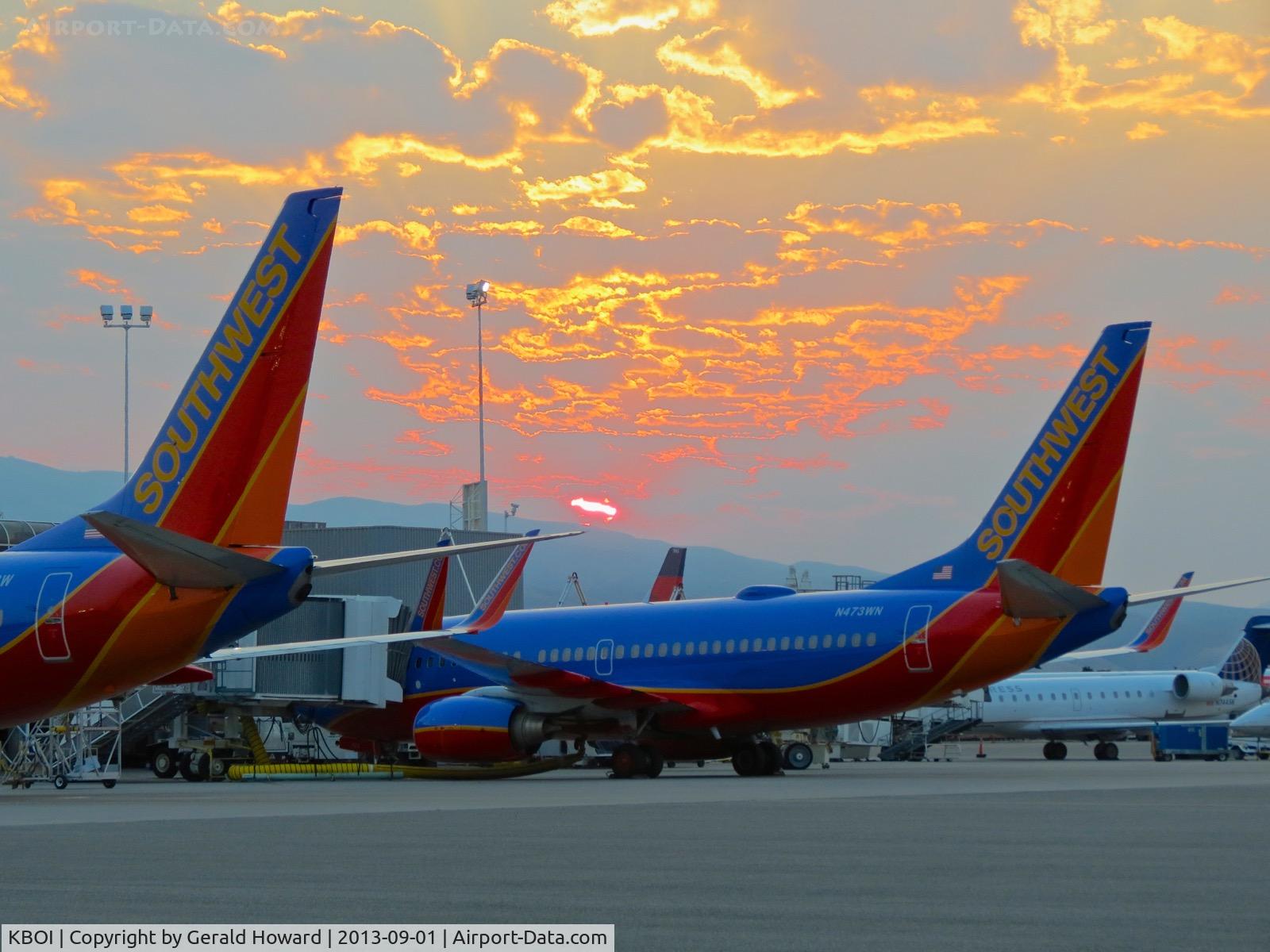 Boise Air Terminal/gowen Fld Airport (BOI) - Early morning over the B Concourse on a smoky day.