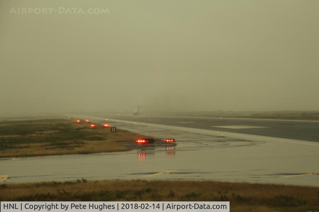 Honolulu International Airport (HNL) - The sun doesn't always shine....

Hawaiian B717 N485HA disappears down 8R into the murk, seen from N194DN, DL1284 waiting our turn