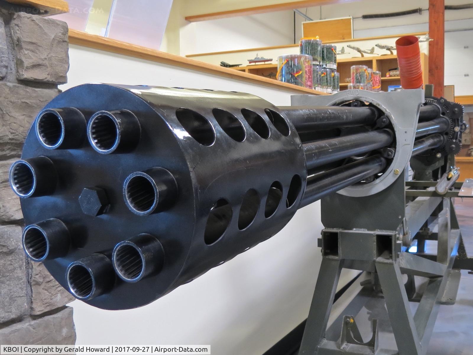 Boise Air Terminal/gowen Fld Airport (BOI) - 30 MM Cannon as used in the A-10C on display at the Gowen Military Museum, SW corner of KBOI. Last flown on A-10s flown by the 124th Fighter Wing, Idaho ANG.