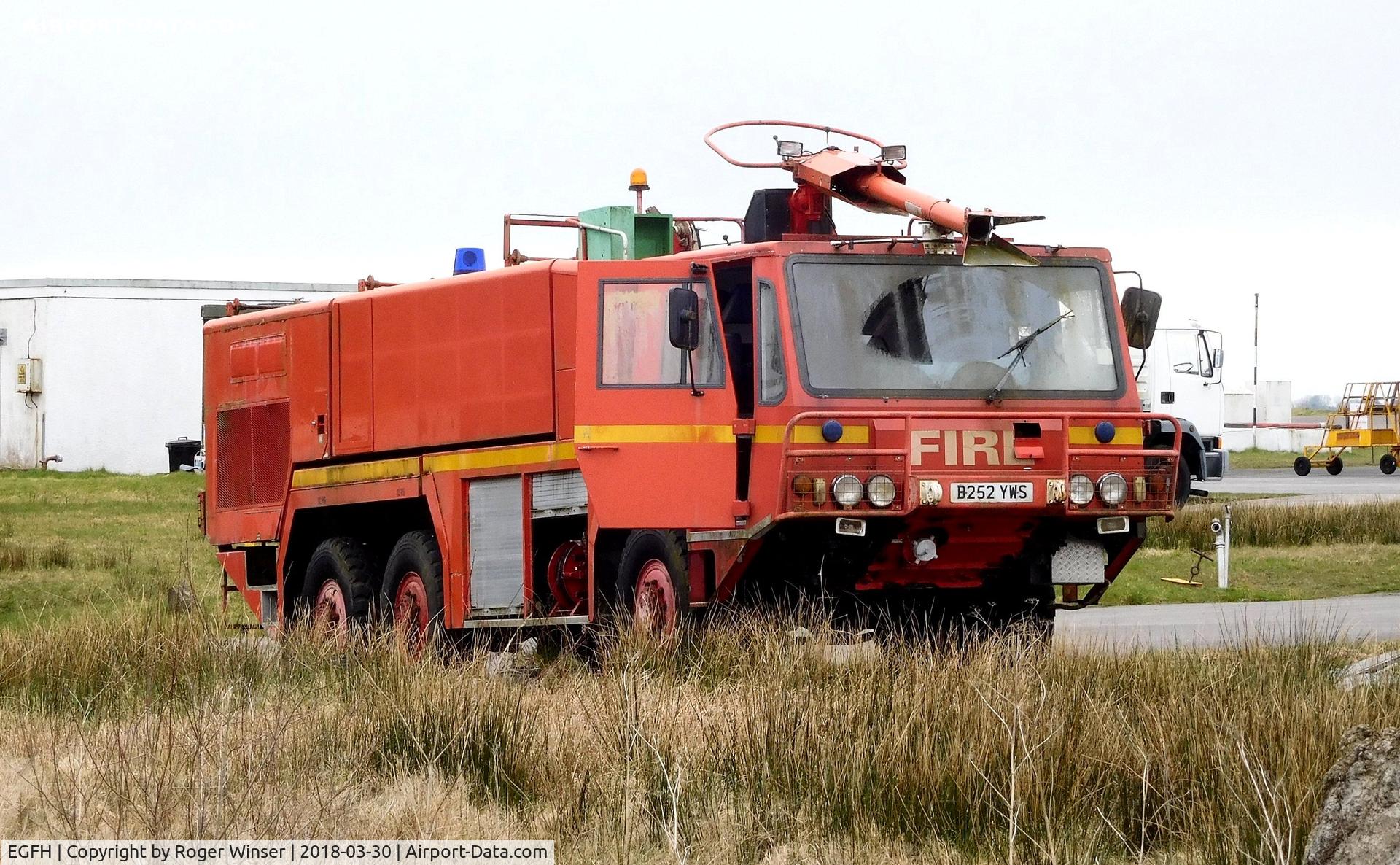 Swansea Airport, Swansea, Wales United Kingdom (EGFH) - Out of service Scammel Nubian Major airport fire tender. 