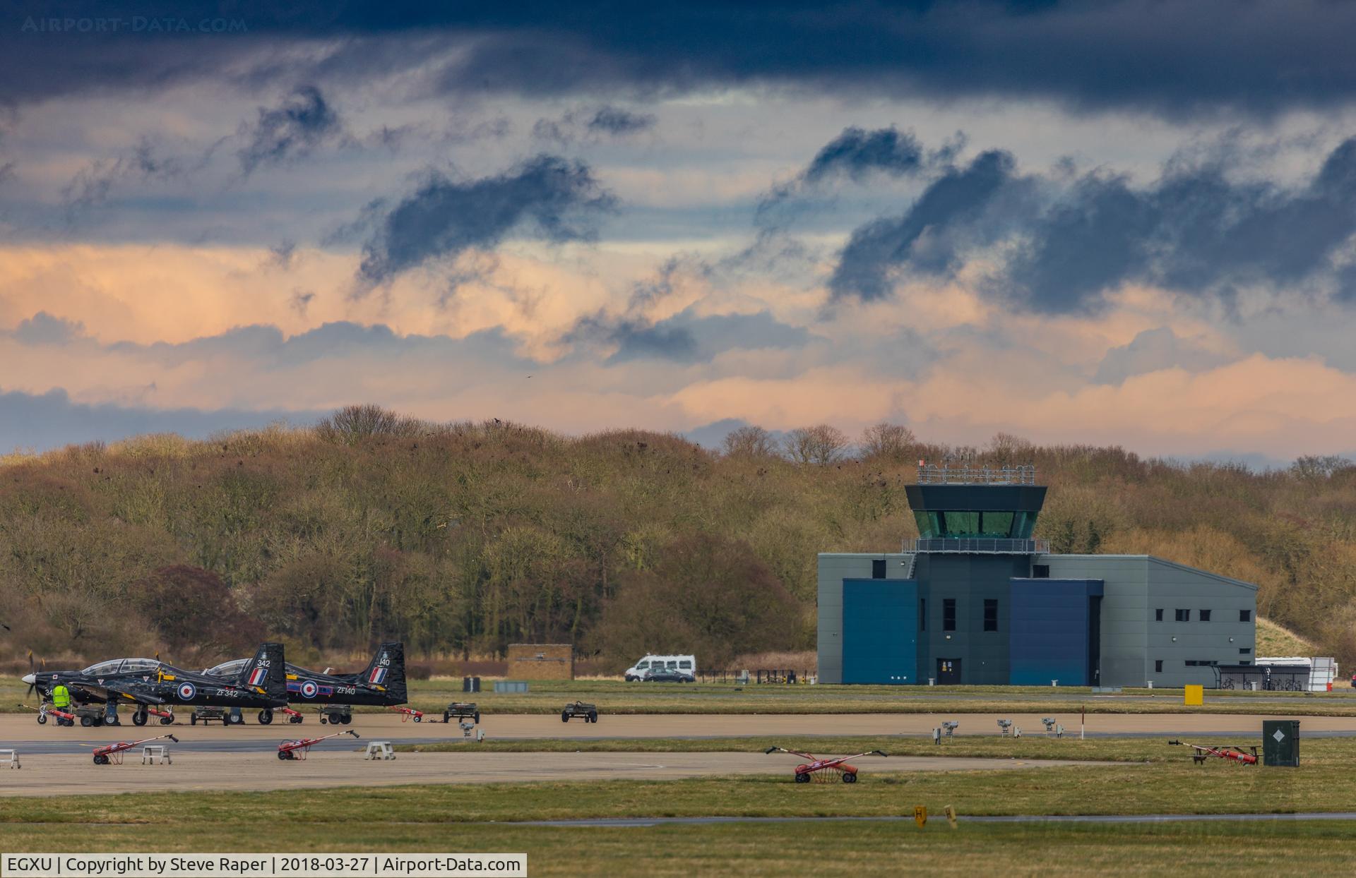 RAF Linton-on-Ouse Airport, Linton-on-Ouse, England United Kingdom (EGXU) - A view of the newer tower at linton as seen from crash-gate 4